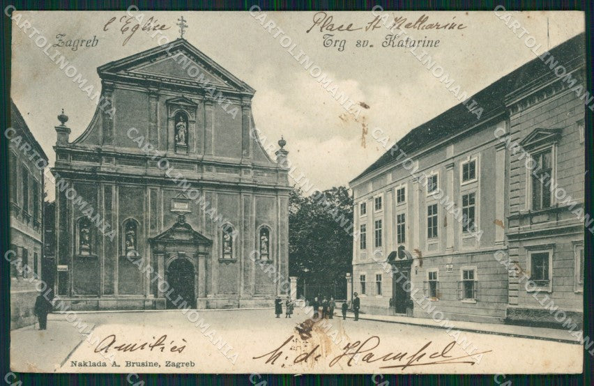 Kroatien Croazia Croatia Zagreb Trg sv Katarine AK ansichtskarten XC8609 – fronte