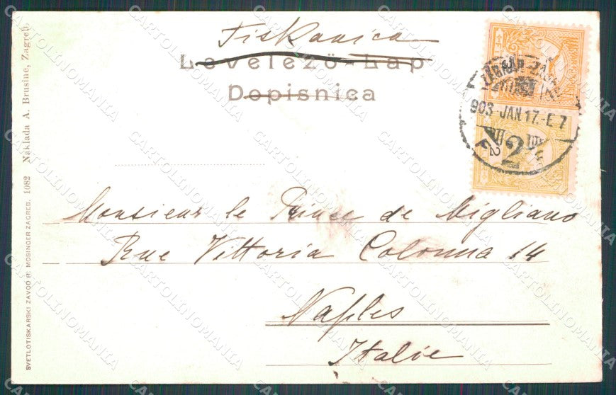 Kroatien Croazia Croatia Zagreb Khuen Hedervary ev trg AK ansichtskarten XC8616 – retro