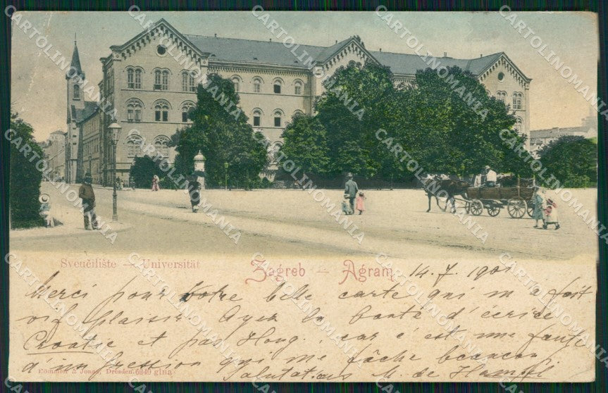 Kroatien Croazia Croatia Zagreb Universitat CORNER CREASED ansichtskarten XC8623 – fronte