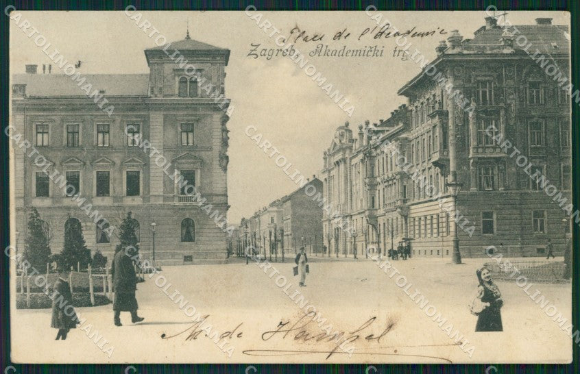Kroatien Croazia Croatia Zagreb Akademicki CORNER CREASED ansichtskarten XC8631 – fronte