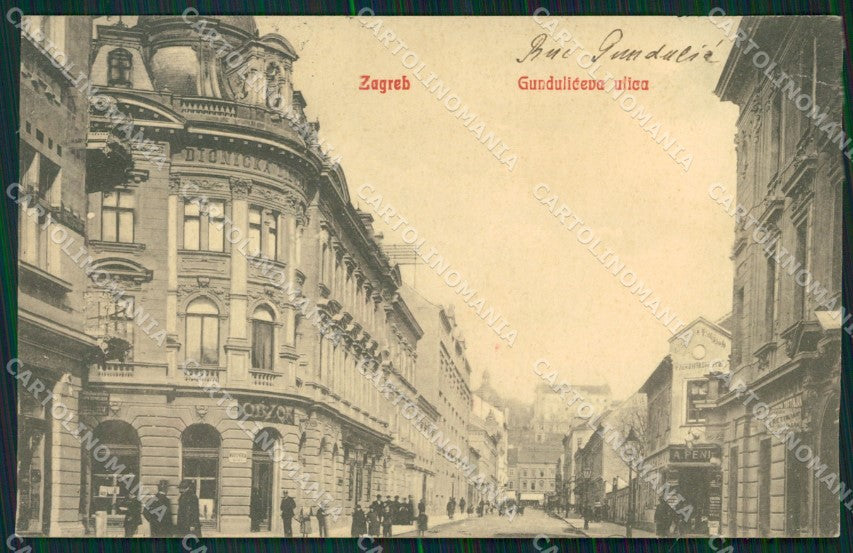 Kroatien Croazia Croatia Zagreb Gunduliceva ulica CORNER CREASED AK XC8632 – fronte
