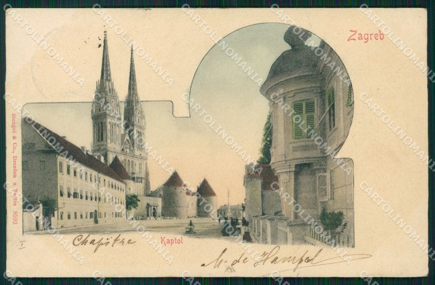 Kroatien Croazia Croatia Zagreb Kaptol CORNER CREASED AK ansichtskarten XC8636 – fronte