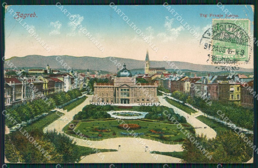 Kroatien Croazia Croatia Zagreb Trg Franje Josipa WRINKLES ansichtskarten XC8656 – fronte