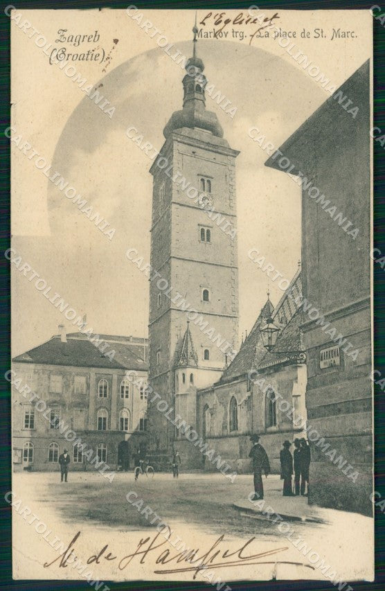 Kroatien Croazia Croatia Zagreb Markov trg TEARED AK ansichtskarten XC8682 – fronte