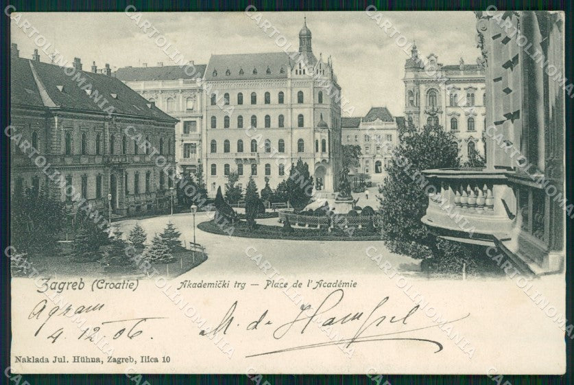 Kroatien Croazia Croatia Zagreb Akademicki trg AK ansichtskarten XC8697 – fronte