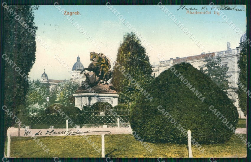 Kroatien Croazia Croatia Zagreb Akademicki trg WRINKLE AK ansichtskarten XC8704 – fronte