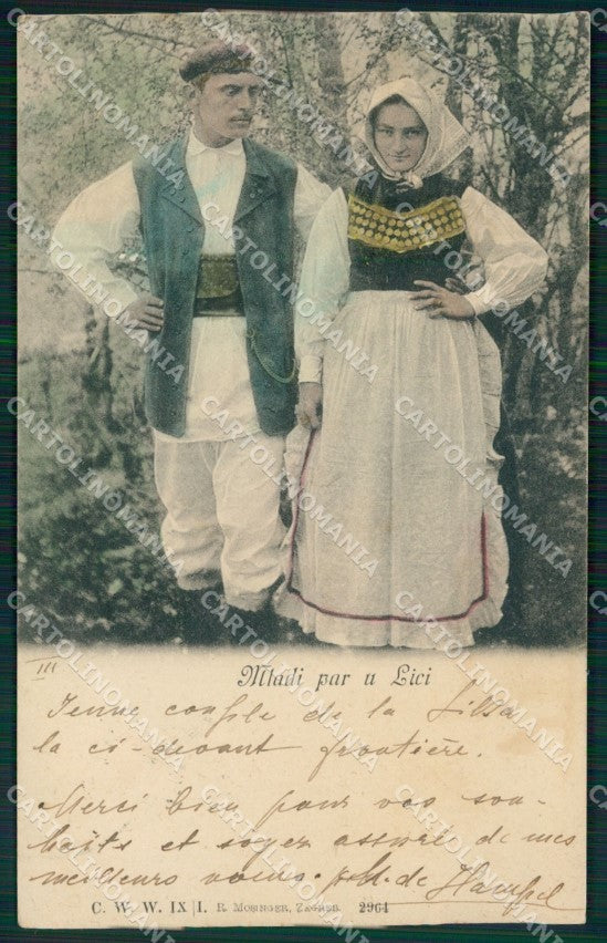 Kroatien Croazia Croatia Lika Types ABRADE AK ansichtskarten XC8711 – fronte