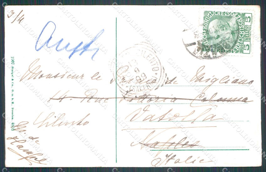 Kroatien Croazia Croatia Opatija Abbazia CREASED AK ansichtskarten XC8726 – retro