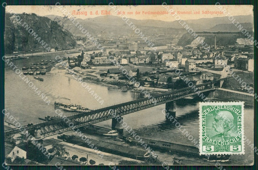 Czech Republic Usti nad Labem Aussig CREASED AK ansichtskarten XC8752 – fronte