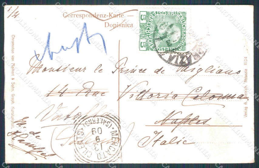 Kroatien Croazia Croatia Opatija Abbazia CREASED AK ansichtskarten XC8763 – retro