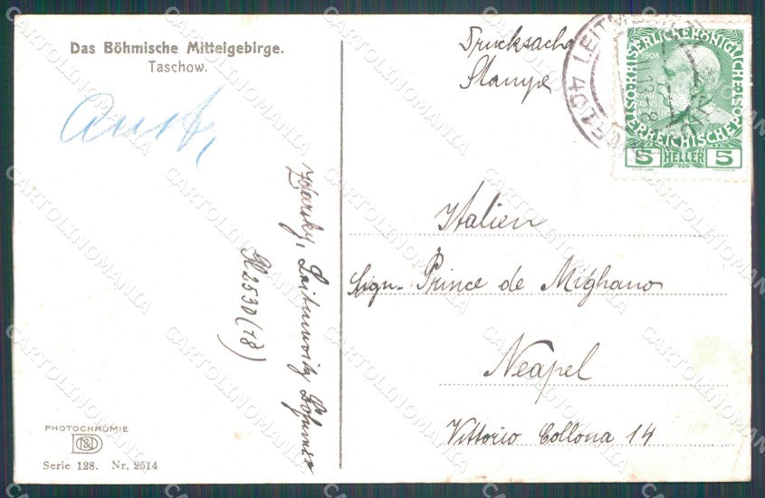 Czech Rep Bohmische Mittelgebirge Tasov Taschow Burg Schreckenstein AK XC8809 – retro