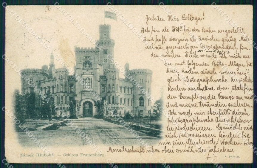 Czech Republic Hluboka nad Vltavou Schloss Frauenberg CORNER CREASED AK XC8864 – fronte