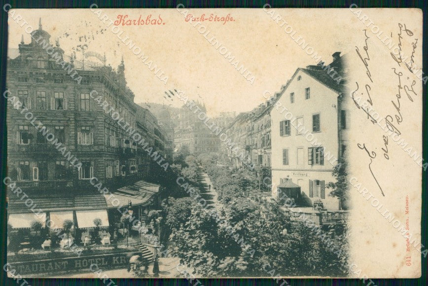 Czech Republic Karlovy Vary Karlsbad CORNER CREASED AK ansichtskarten XC9035 – fronte