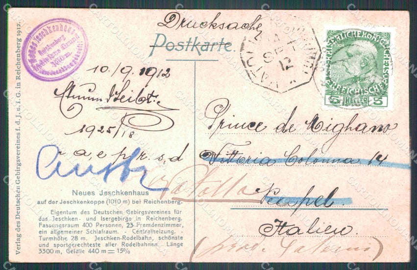 Czech Republic Liberec Reichenberg Jeschkenhaus CREASED AK ansichtskarten XC9151 – retro
