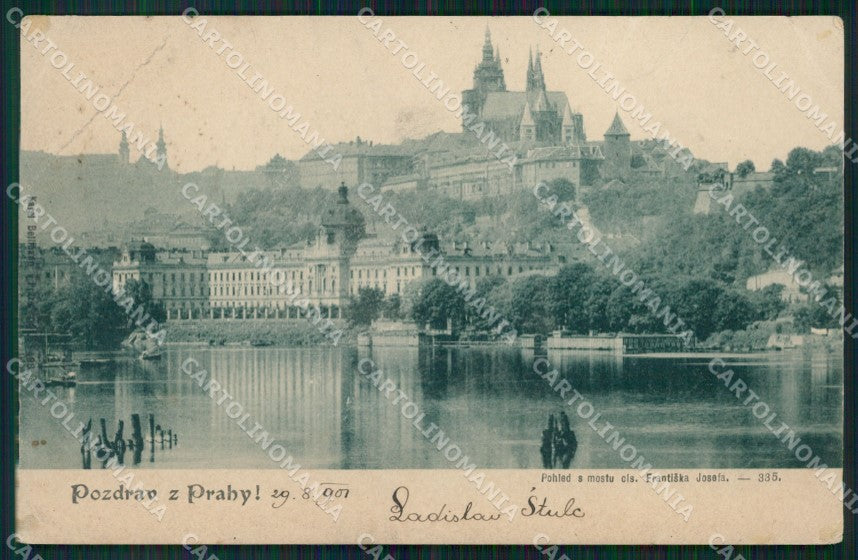 Czech Republic Praha Prag CREASED AK ansichtskarten XC9198 – fronte