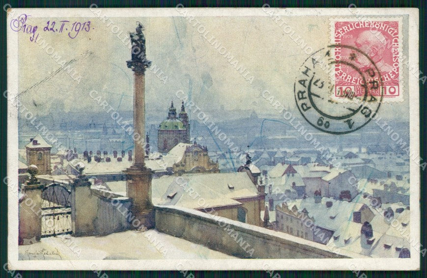Czech Republic Praha Prag CORNER CREASED AK ansichtskarten XC9202 – fronte
