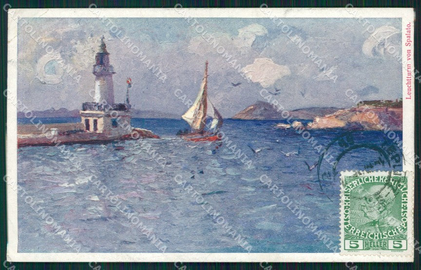 Croatia Croazia Kroatien Spalato Split CORNER CREASED AK ansichtskarten XC9295 – fronte