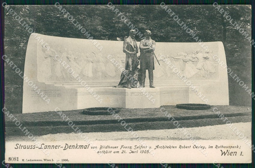 Osterreich Wien Strauss Denkmal Ledermann serie 8081 AK ansichtskarten XC9392 – fronte
