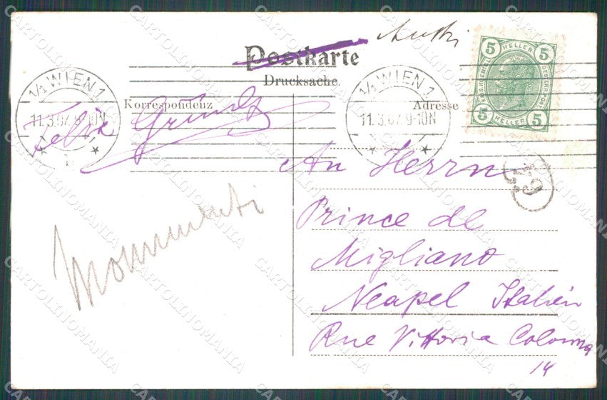 Osterreich Wien Strauss Denkmal Ledermann serie 8081 AK ansichtskarten XC9392 – retro