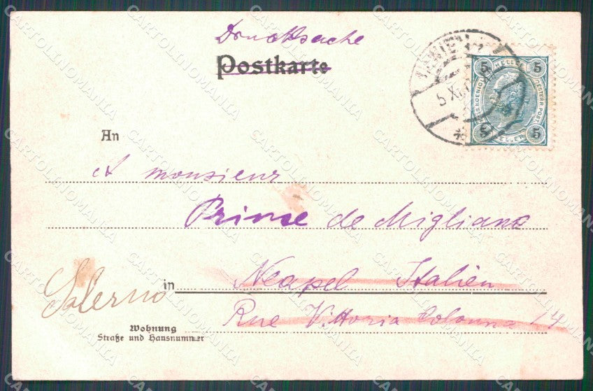 Osterreich Wien Bruckner Denkmal Ledermann serie 7801 CREASED AK XC9402 – retro