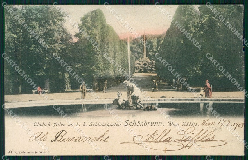 Osterreich Wien Schlossgarten Ledermann serie 57 AK ansichtskarten XC9403 – fronte