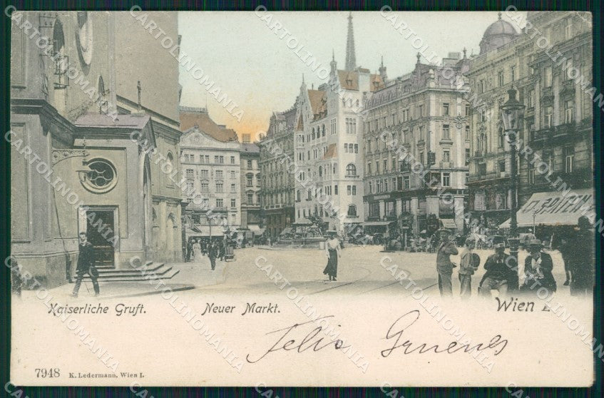 Osterreich Wien Neuer Markt Ledermann serie 7948 AK ansichtskarten XC9411 – fronte