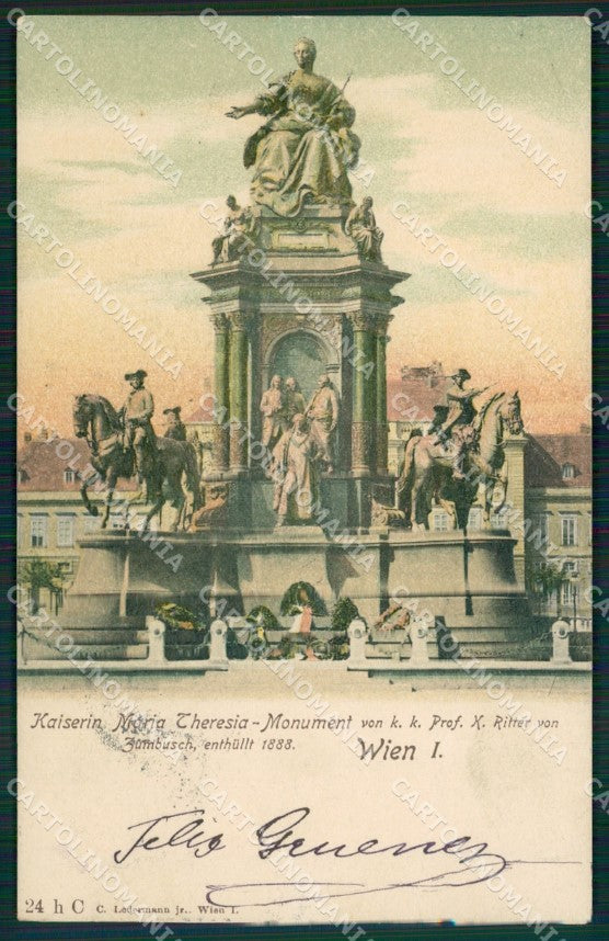 Osterreich Wien Maria Theresia Monument Ledermann serie 24 h C AK XC9430 – fronte