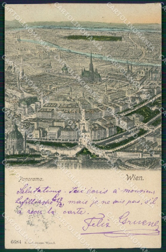 Osterreich Wien Panorama Ledermann serie 6684 AK ansichtskarten XC9434 – fronte