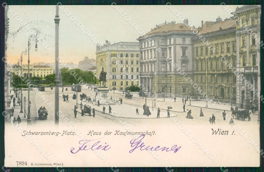 Osterreich Wien Schwarzenberg Platz Ledermann serie 7894 ansichtskarten XC9442 – fronte