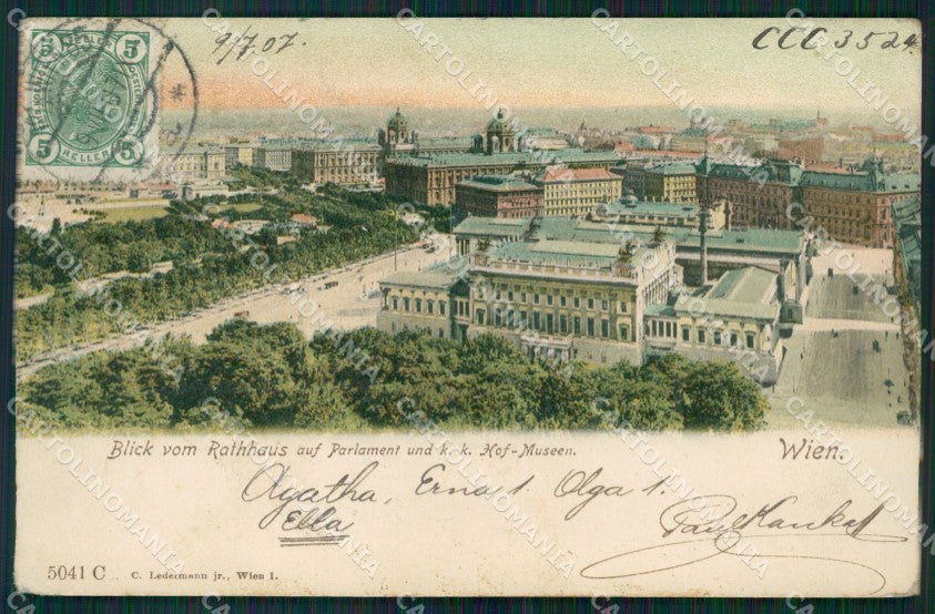 Osterreich Wien Rathaus Ledermann serie 5041 C AK ansichtskarten XC9446 – fronte