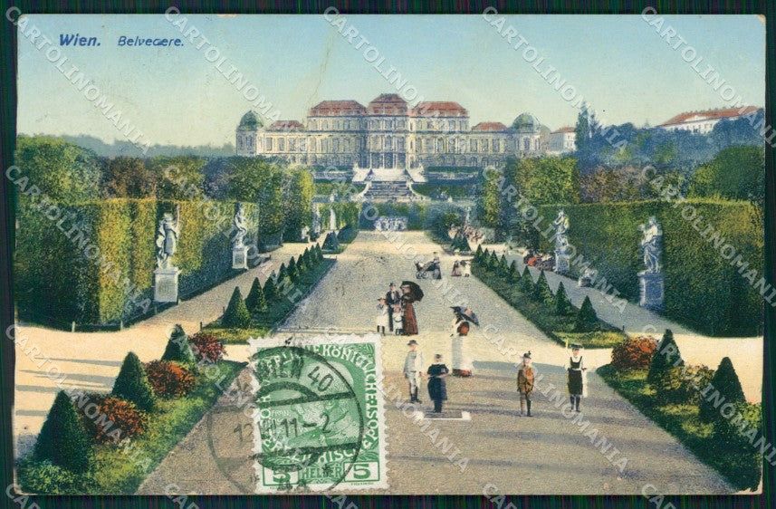 Osterreich Wien Belvedere CREASED AK ansichtskarten XC9519 – fronte