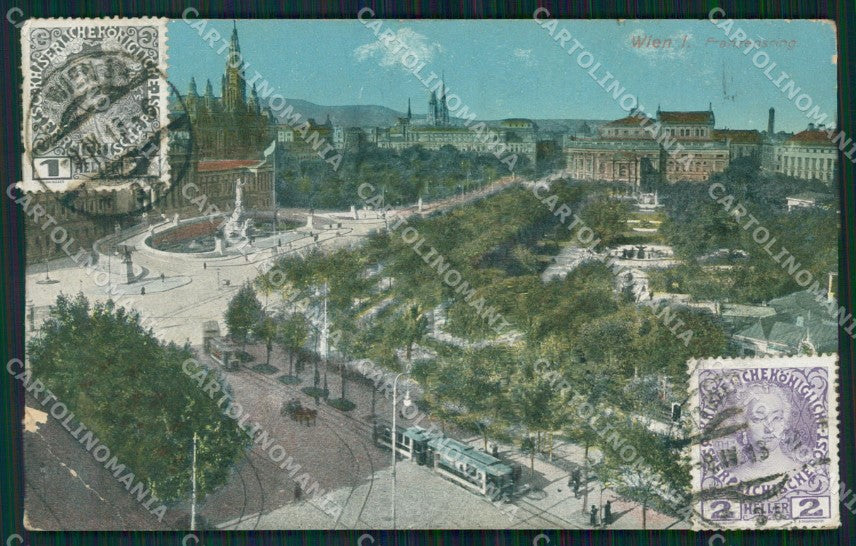 Osterreich Wien Franzensring CREASED AK ansichtskarten XC9520 – fronte