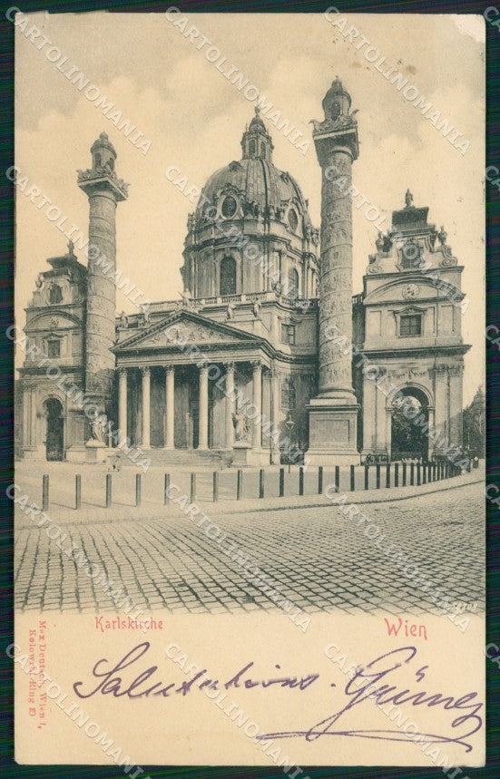Osterreich Wien Karlskirche ABRADED AK ansichtskarten XC9553 – fronte