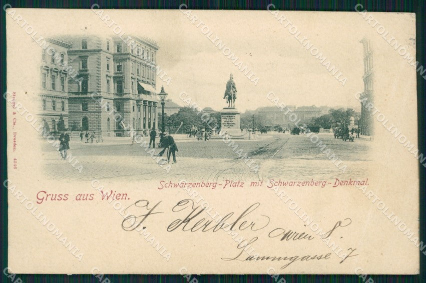 Osterreich Wien Schwarzenberg Platz CORNER CREASED AK ansichtskarten XC9590 – fronte
