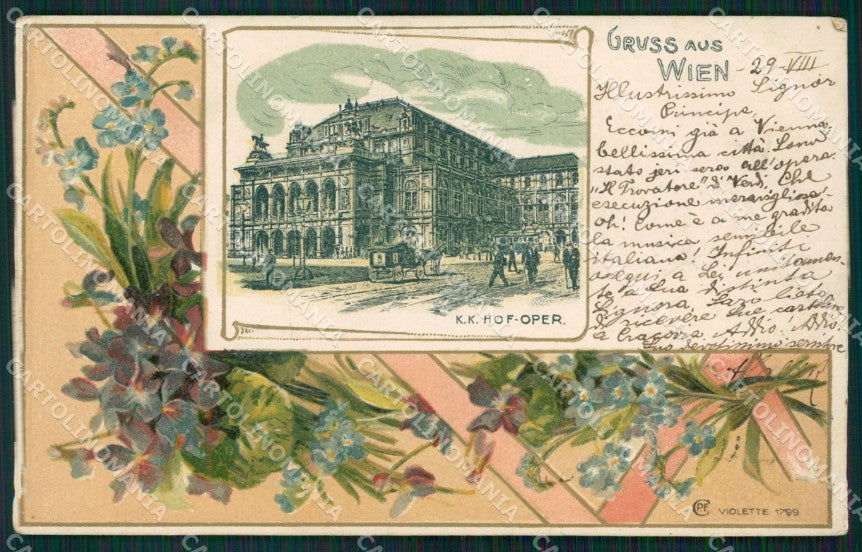 Osterreich Wien K K Hof Oper Gruss Violette AK ansichtskarten XC9650 – fronte