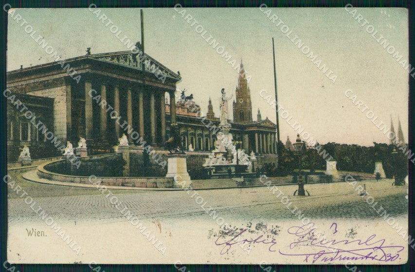 Osterreich Wien Parlament CORNER CREASED AK ansichtskarten XC9668 – fronte