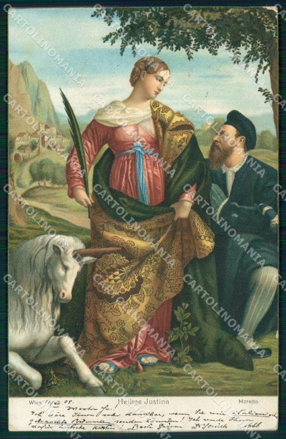 Osterreich Wien Heilige Justina Moretto Stengel AK ansichtskarten XC9776 – fronte