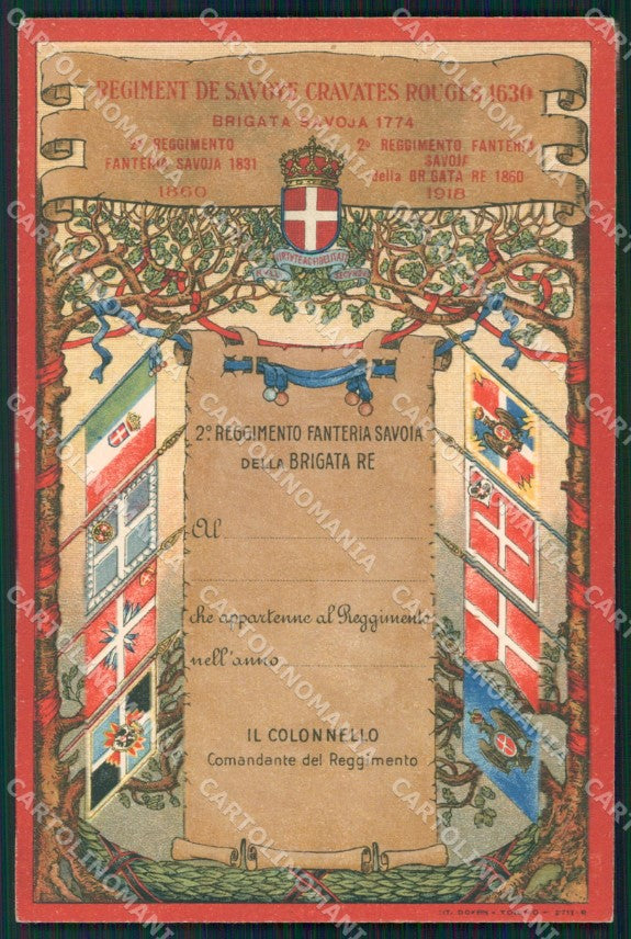 Militari II Reggimento Fanteria Savoia Brigata Re cartolina XF0007 – fronte