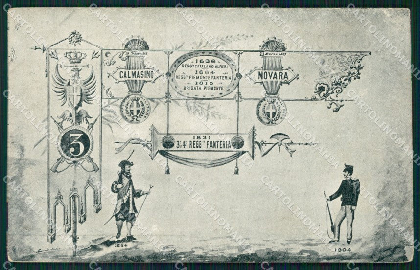 Militari III IV Reggimento Fanteria Calmasino Novara cartolina XF0010 – fronte