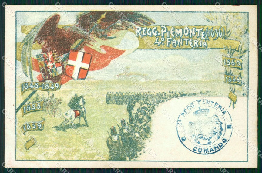 Militari IV Reggimento Fanteria Piemonte cartolina XF0013 – fronte