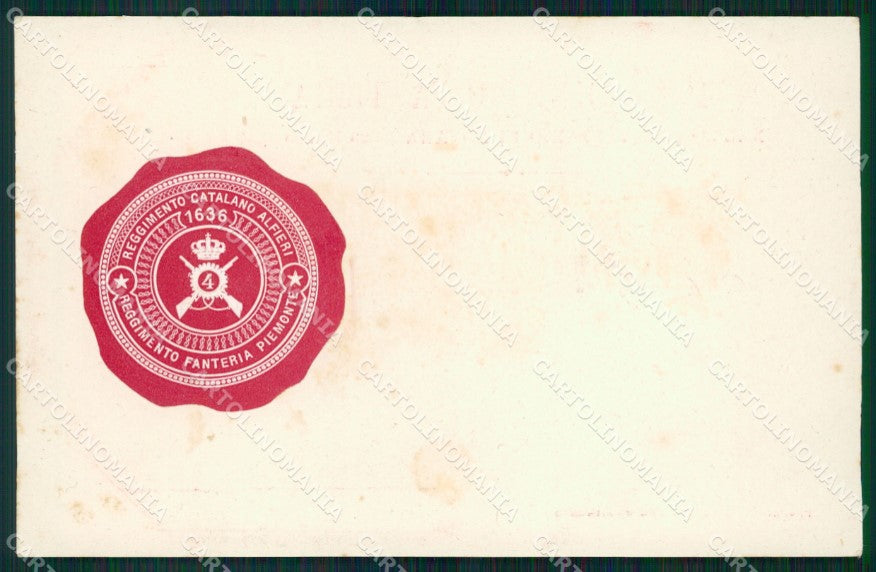 Militari IV Reggimento Fanteria Piemonte Catalano Alfieri cartolina XF0016 – fronte