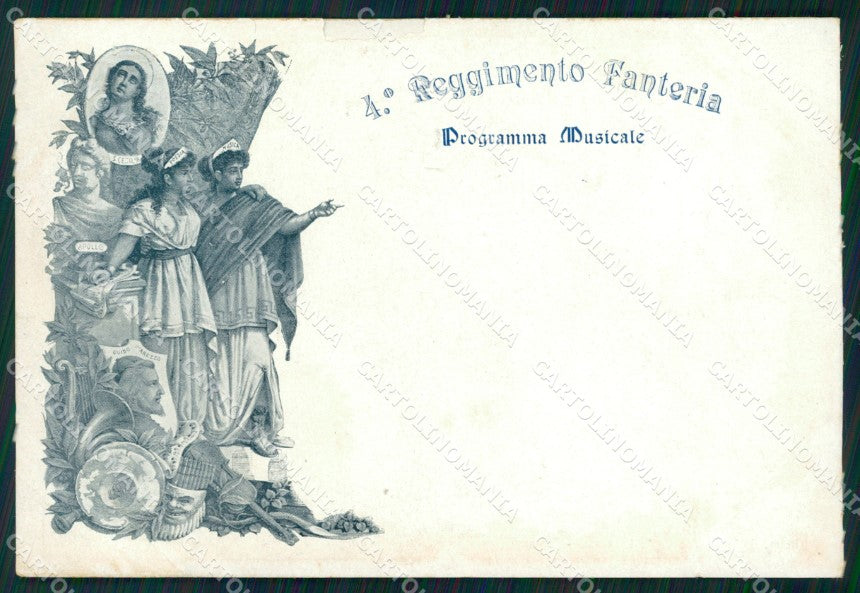 Militari IV Reggimento Fanteria Programma Musicale STRAPPINI cartolina XF0017 – fronte