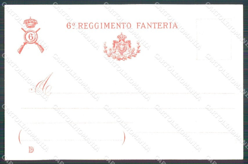 Militari VI Reggimento Fanteria cartolina XF0020 – retro