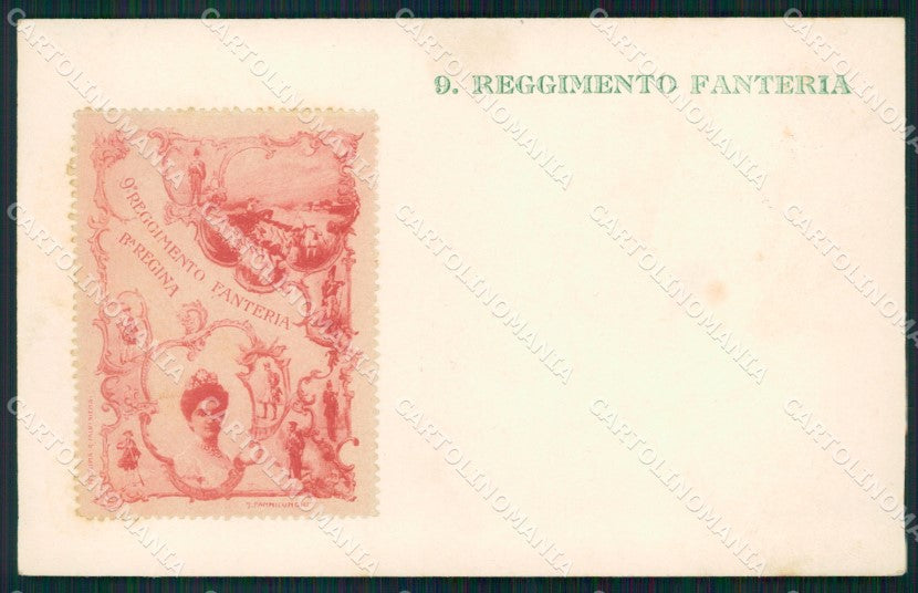 Militari IX Reggimento Fanteria Brigata Regina Savoia cartolina XF0030 – fronte