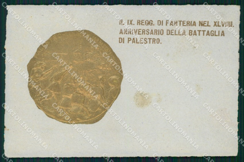 Militari IX Reggimento Fanteria Anniversario Battaglia Palestro cartolina XF0031 – fronte