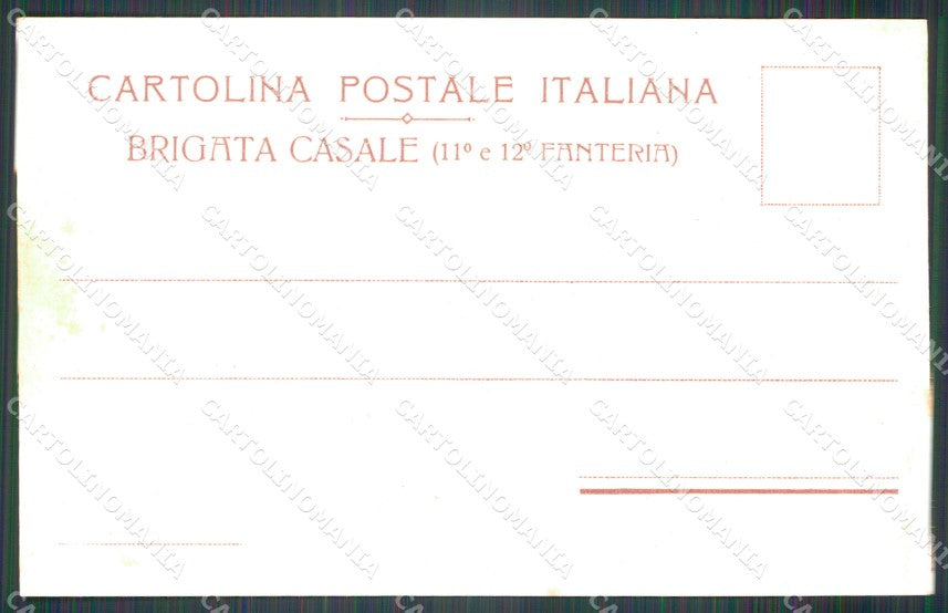 Militari 11º 12º Reggimento Fanteria Brigata Casale cartolina XF0035 – retro