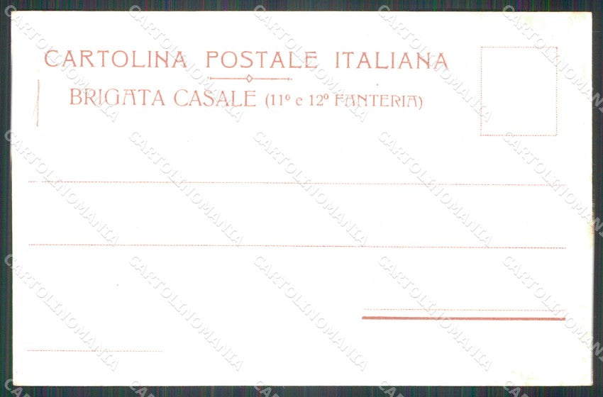 Militari 11º 12º Reggimento Fanteria Brigata Casale cartolina XF0036 – retro