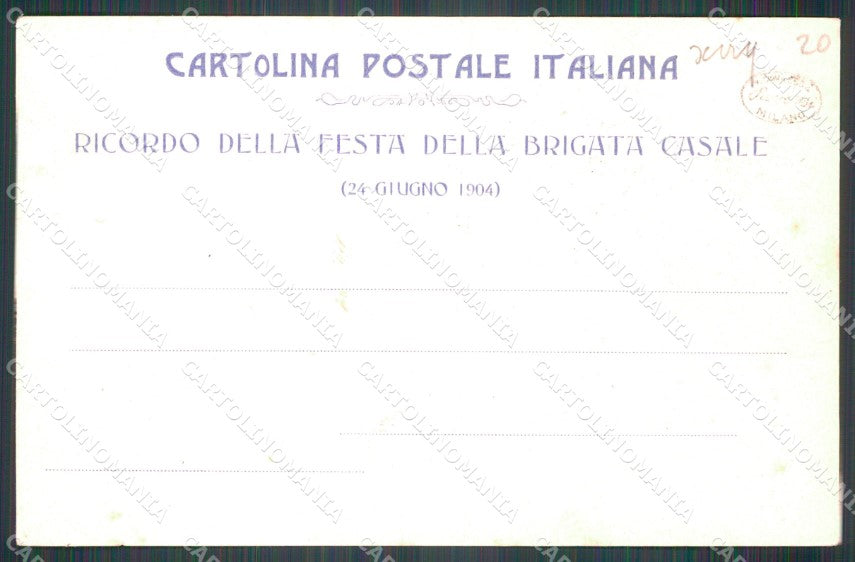 Militari 11º 12º Reggimento Fanteria Brigata Casale cartolina XF0037 – retro