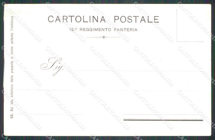 Militari 12º Reggimento Fanteria Brigata Casale San Martino cartolina XF0040 – retro