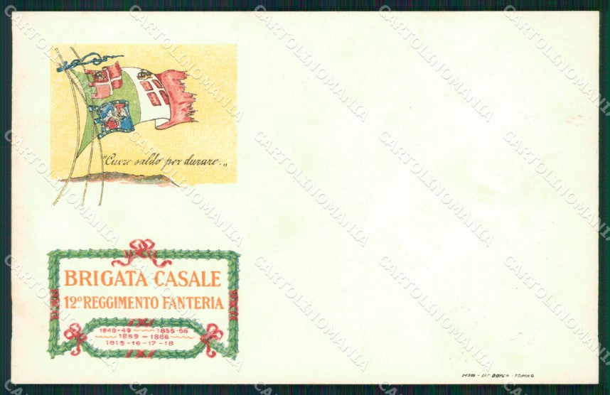 Militari 12º Reggimento Fanteria Brigata Casale cartolina XF0041 – fronte